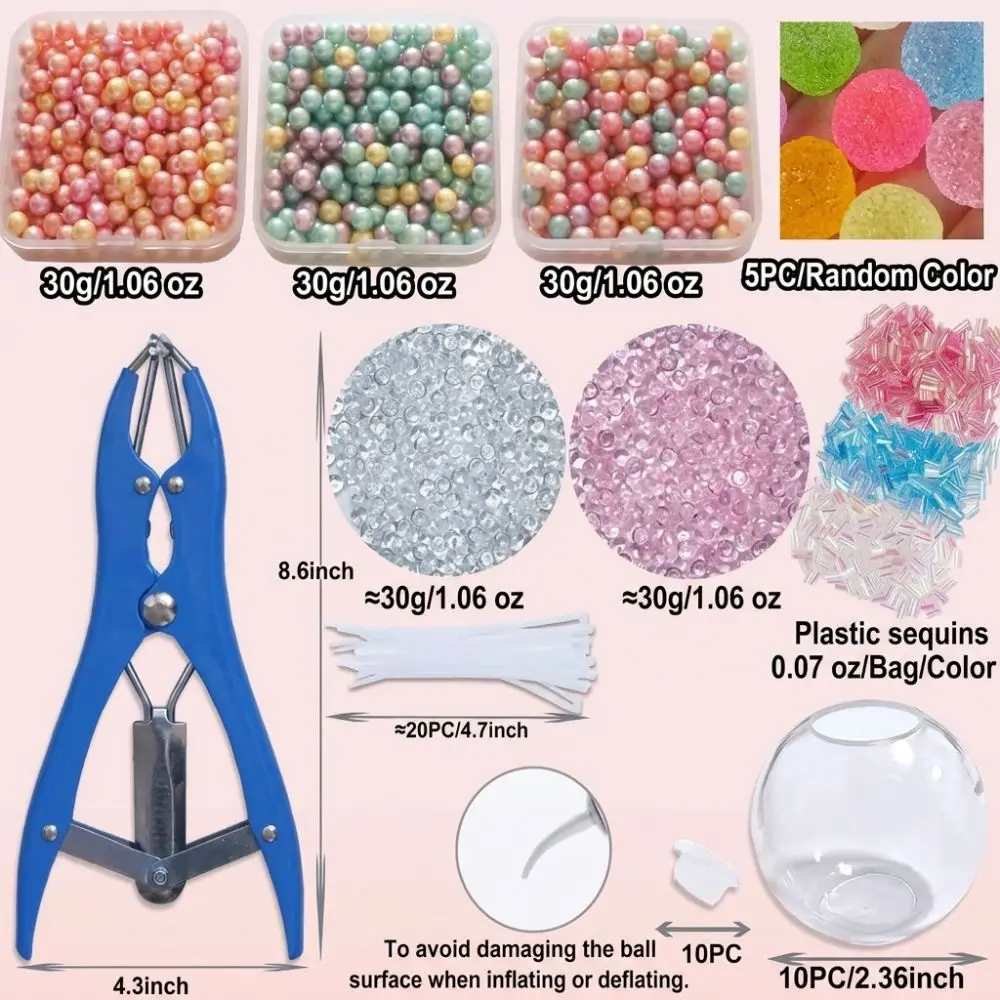 1 Set Tear Resistant DIY Craft Supplies Clear Refillable TPR Empty Ball Skin Handmade Craft Soft Fidget Ball Toy DIY Craft