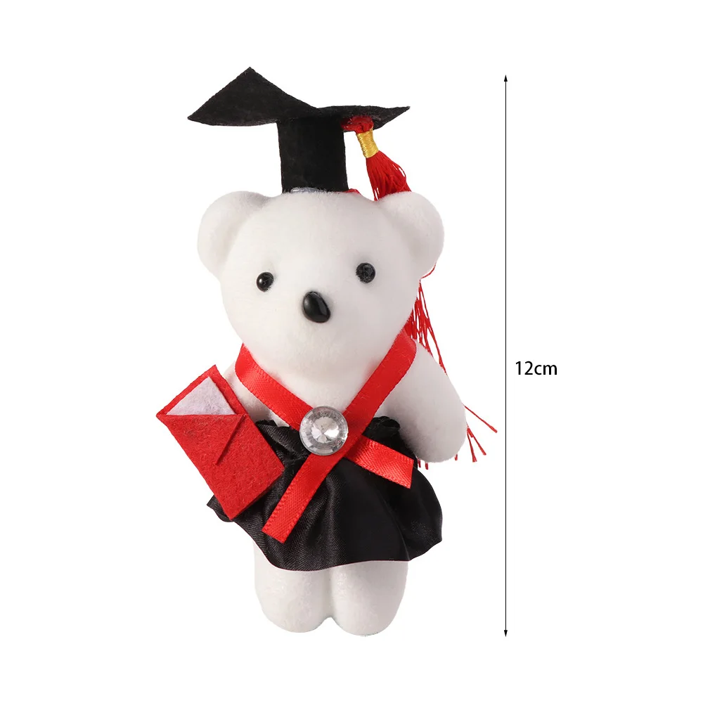 10 pcs/set Graduation Season Graduation Bear Celebrate Party Foam Bear Mini Bear Flower Bouquet 14cm Decorative Doctor Cap Bear