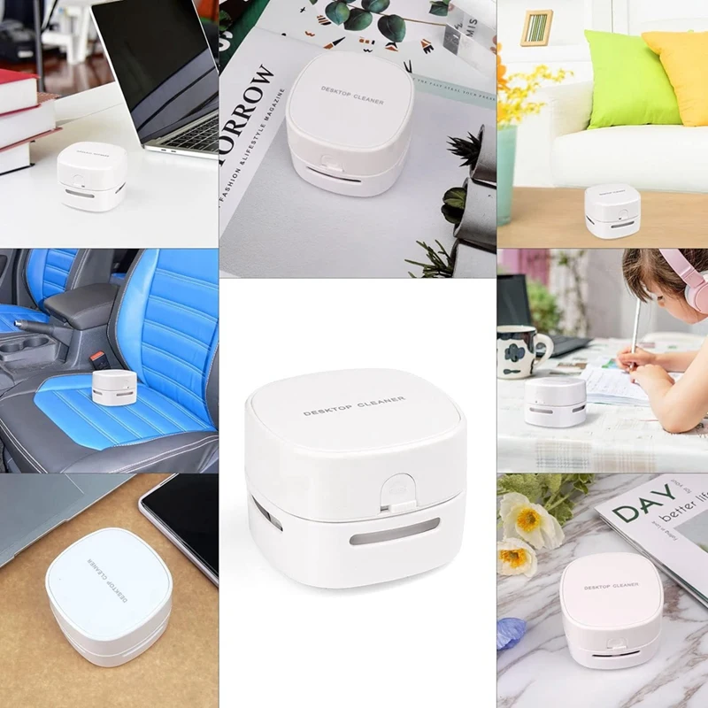 Desktop Vacuum Cleaner Mini Table Dust Sweepers Cordless&360º Rotatable Design For Keyboard/Home/School/Office