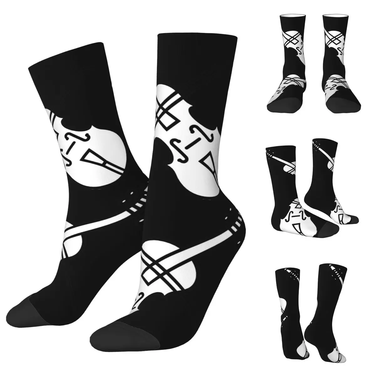 

Electric Guitar Violin Music Unisex Socks,Outdoor 3D Print Happy Socks Street Style Crazy Sock