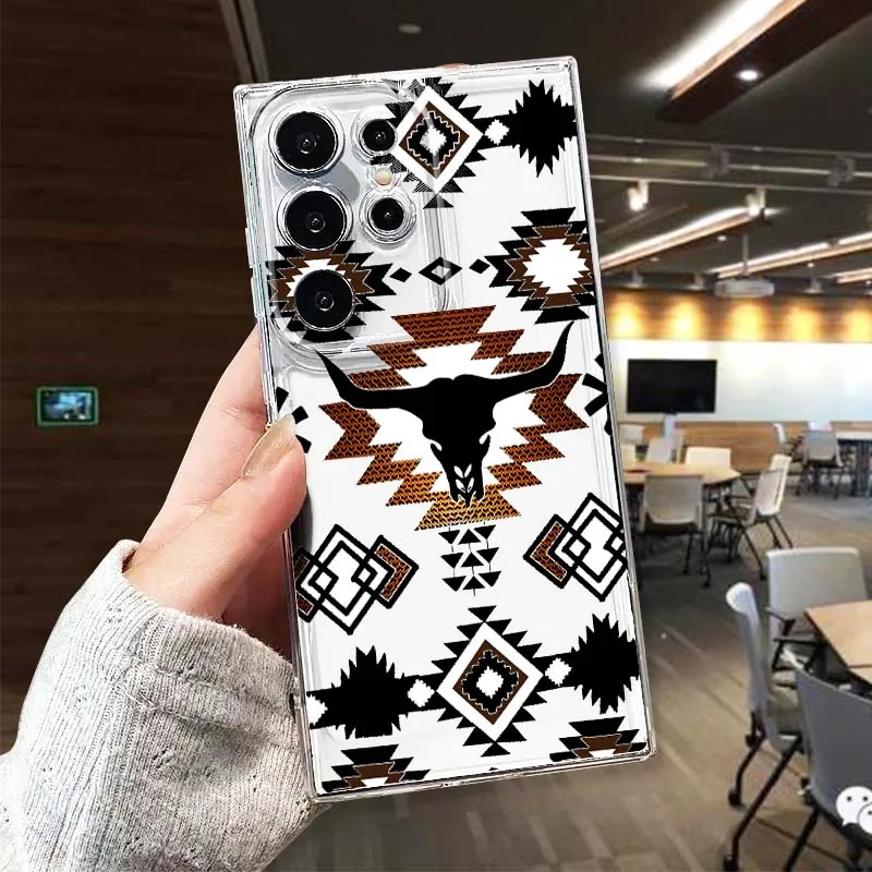 

Luxury Art Pattern Design For Samsung Galaxy S25 S24 S23 S22 S21 S20 S10 Lite Plus FE Edge TPU 5G Transparent Phone Case