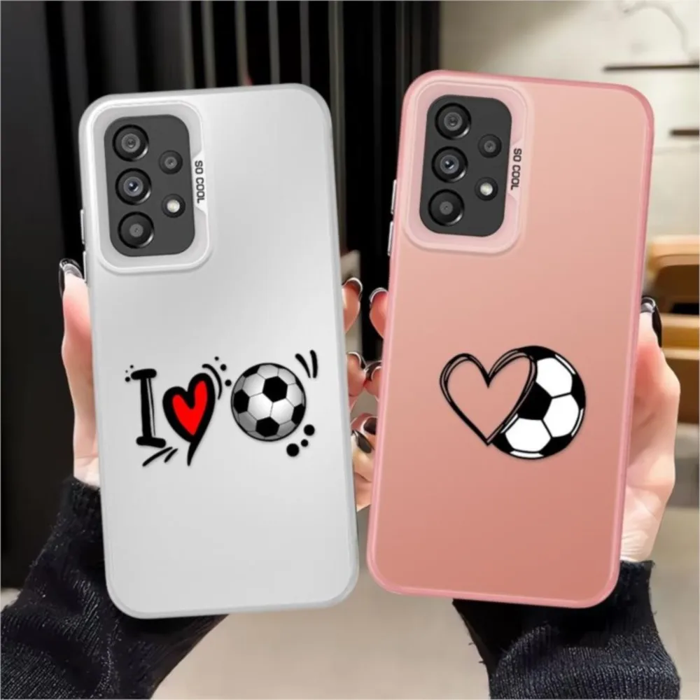 Case for Samsung Galaxy A54 A23 A71 A72 A16 A34 A13 A14 A56 A12 A25 A73 A17 A52 A32 A36 Phone Cover Creative Love Heart Football