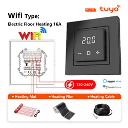 MAXKOSKO Tuya Inteligentny termostat WiFi Regulator temperatury Elektryczny regulator temperatury ogrzewania podłogowego Alexa Google Home