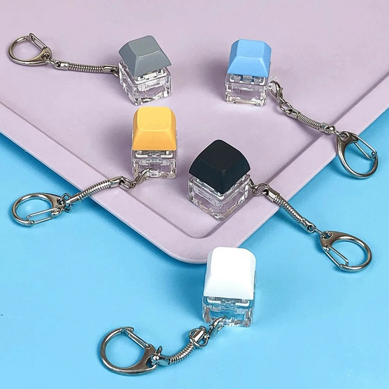 1pcs Decompression Keychain Mechanical Keyboard Button Keyring Fingertip Key Cap Pendant Antistress Toy New