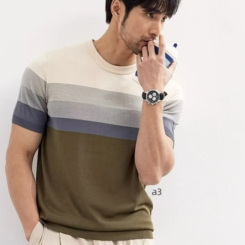 

Men's short-sleeved T-shirt 2024 summer fashion brand simple trend youth popular loose fashionable top