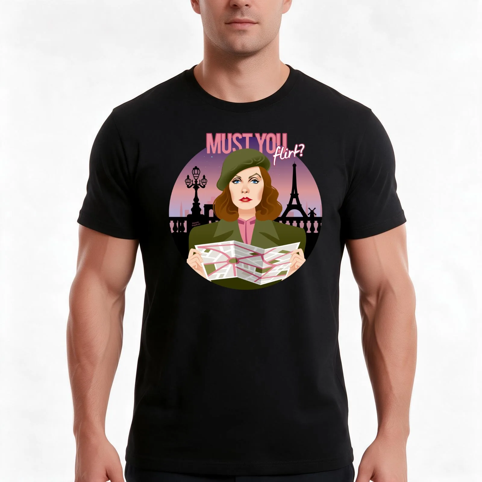 Must you flirt? T-Shirt, Summer Casual Cotton Tee, Oversized Streetwear Tops, Vintage Graphic Print, Loose Fit Short Sleeve