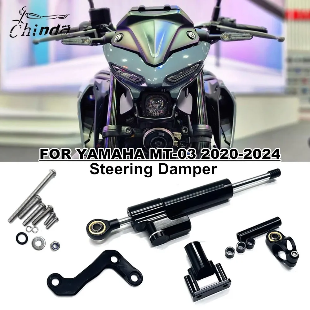 Motorcycle Steering Damper Stabilizer Linear Steering Reverse Safety Absorber Kit Adjustable For YAMAHA MT-03 MT03 2020-2024