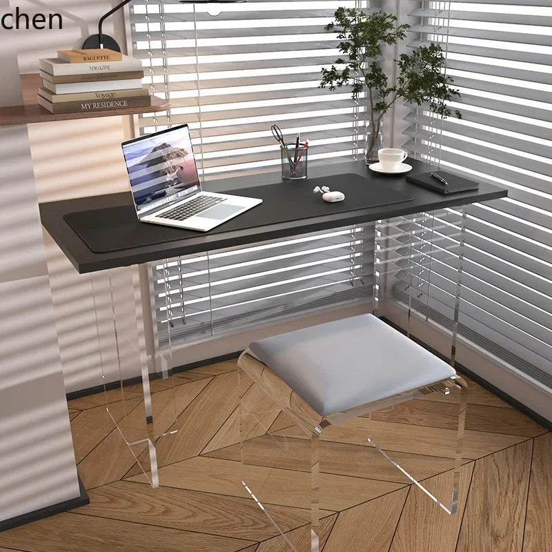 Escritorio acrílico suspendido W5.19 para computadora, mesa larga para estudio en casa o dormitorio, mesa de maquillaje, escritorio para escribir