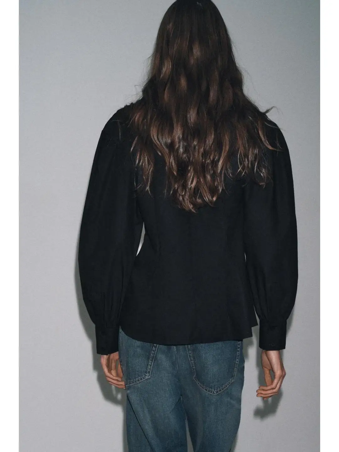 French Sle Long Sve irt con chiusura a farfallino Colletto rialzato Dstring Nodo decorato Interno taglie forti da donna...