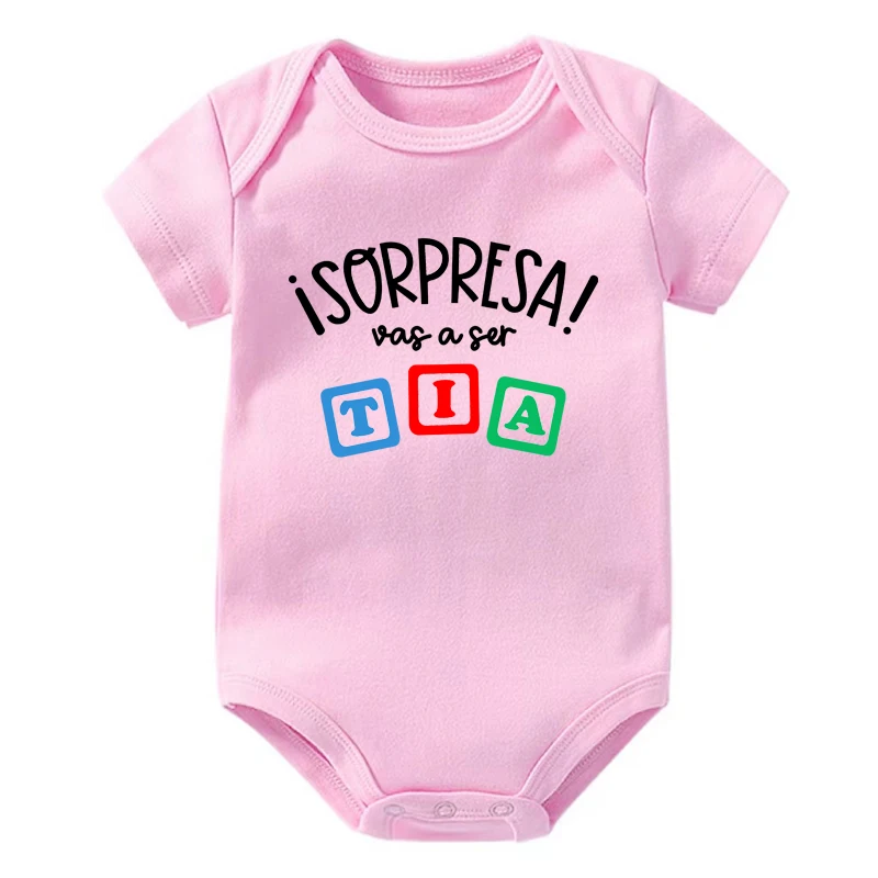 مفاجأة أنت الذهاب إلى أن أكون عمة مطبوعة الطفل ارتداءها إعلان الحمل ملابس الوليد الرضع قصيرة الأكمام بذلة #5