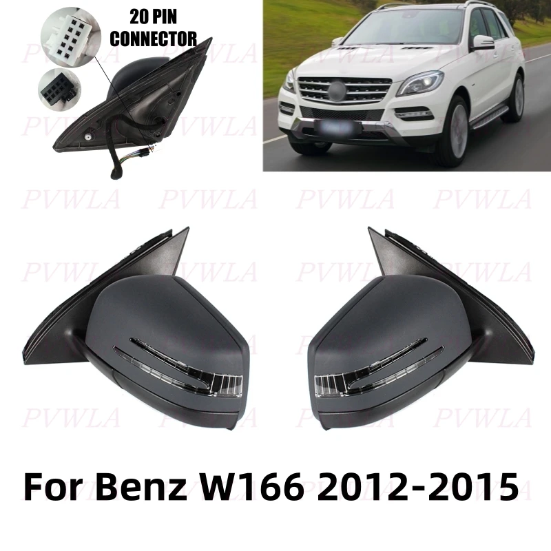 

20PIN Paintable Heat Memory Power Fold Rear Mirror Assembly With Blind Spot For Benz W166 ML350 ML550 2012-2015 Car Accessories
