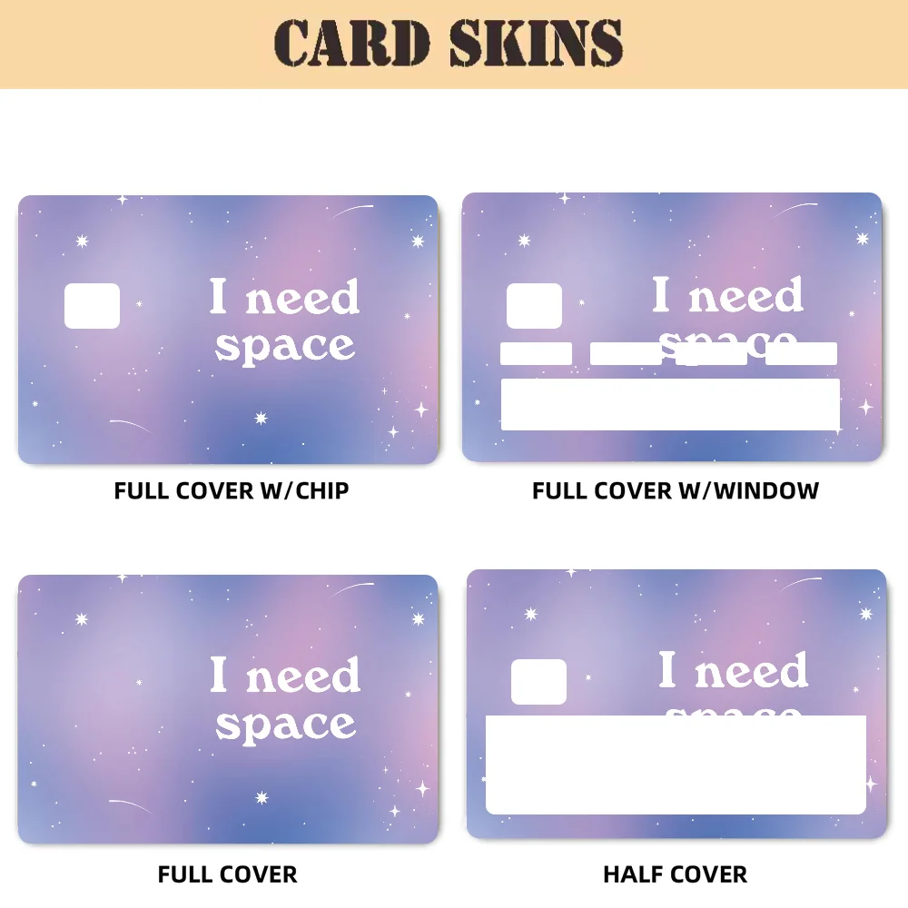 

Наклейки «Я нужны космические наклейки», 4 шт., наклейки на кожу для банковских карт, автобус, чехол для карт метро, украшение в подарок