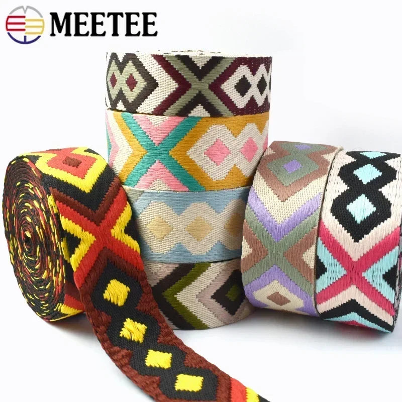 1-5Meters 38/50mm Backpack Jacquard Webbing Tape Thick Belt Ribbon Garment Shoes Band DIY Bias Binding Textile Sewing Accessorie