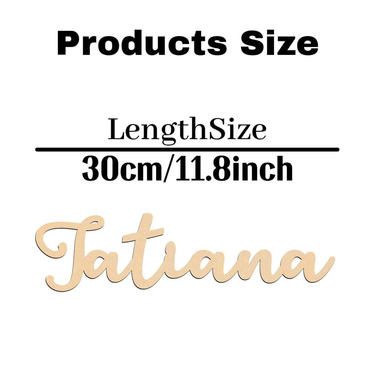 1 Stück Cartoon Jatiana Beispiel personalisierter Text lasergeschnittenes Schild Holzschild Holztafel Weihnachtsdekorationen