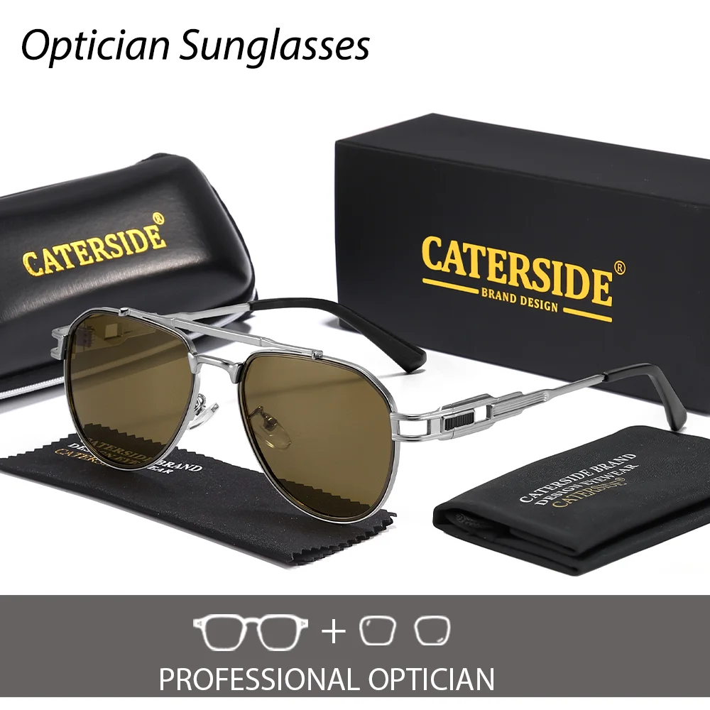 CATERSIDE Damen Optische Sonnenbrille Polarisierte Brillen Herren Private Anpassung Quadratische Linse Retro Suneyeglass UV400 – Detail 16