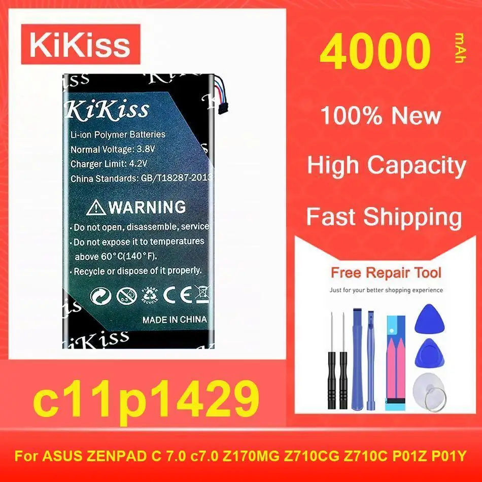 

Аккумулятор Kikiss 4000 мАч C11p1429 для ASUS ZENPAD C 7,0 C7.0 Z170MG Z710CG Z710C P01Z P01Y