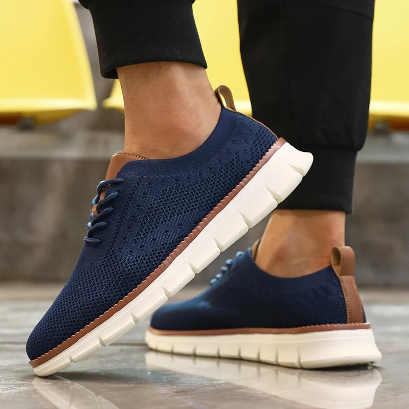 

Ultra-Light Casual Knitted Shoes for Men Breathable Slip-Resistant Sneakers 2025 Flexible Soft Sole Trendy Comfortable Shoes Men