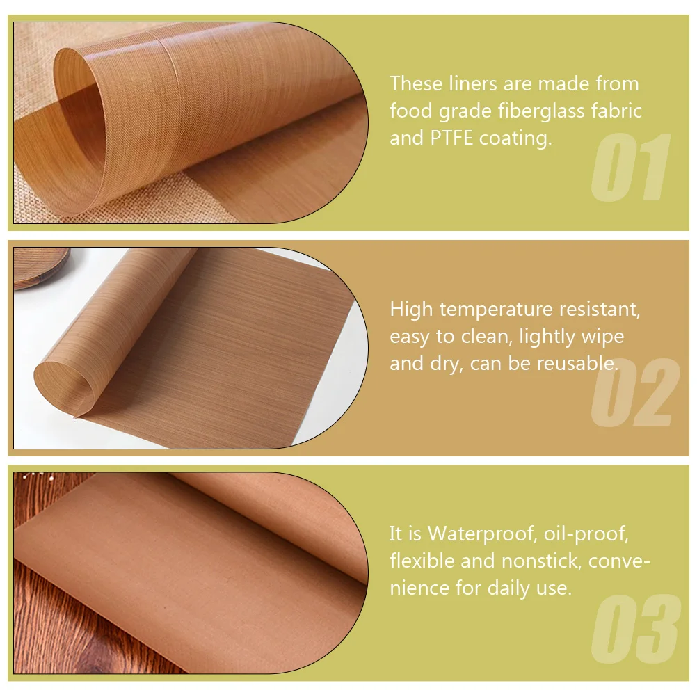 

4pcs Heat Resistant Oilcloth Reusable Oven Liners Nonstick Fiberglass Fabric Waterproof Oil Proof Flexible Mats For Half Sheet