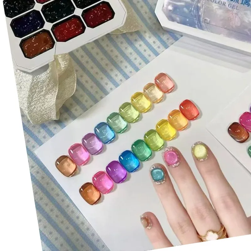 1pc  Summer Candy Jelly Color Solid Nail Polish Gel 9 Colors Nail Gel - Strong Setting Gel, Transparent Jelly Color, image 4