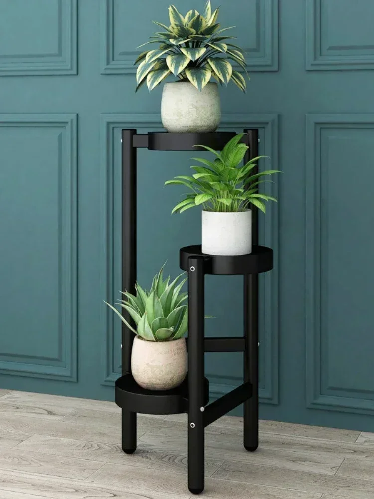 

-Nordic Living Room Flower Shelf Removable Iron Art Pot Holder for Plants Terrace Multistory Pot Shelf Storage Shelf