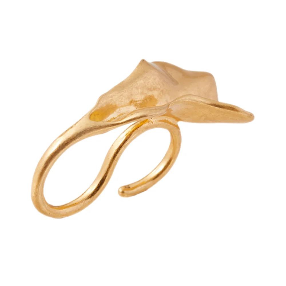 

Exaggerated Metal Leaf Shaped Rings For Men Women Vintage Punk Gold Color Large Irregular Water Drop Ring Jewelry Gifts