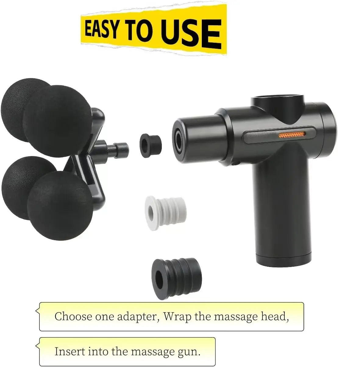 Massage Gun Head Four Heads Ball For Massage Gun Accessoires Fascial gun massage headBack Massagerrelieve lumbar body parts