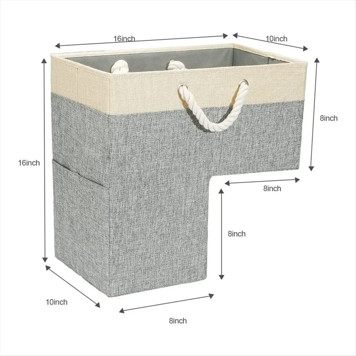 새로운 계단 바구니, 두꺼운 면 로프 손잡이가 있는 접이식 계단 바구니, 카펫용 계단 바구니
