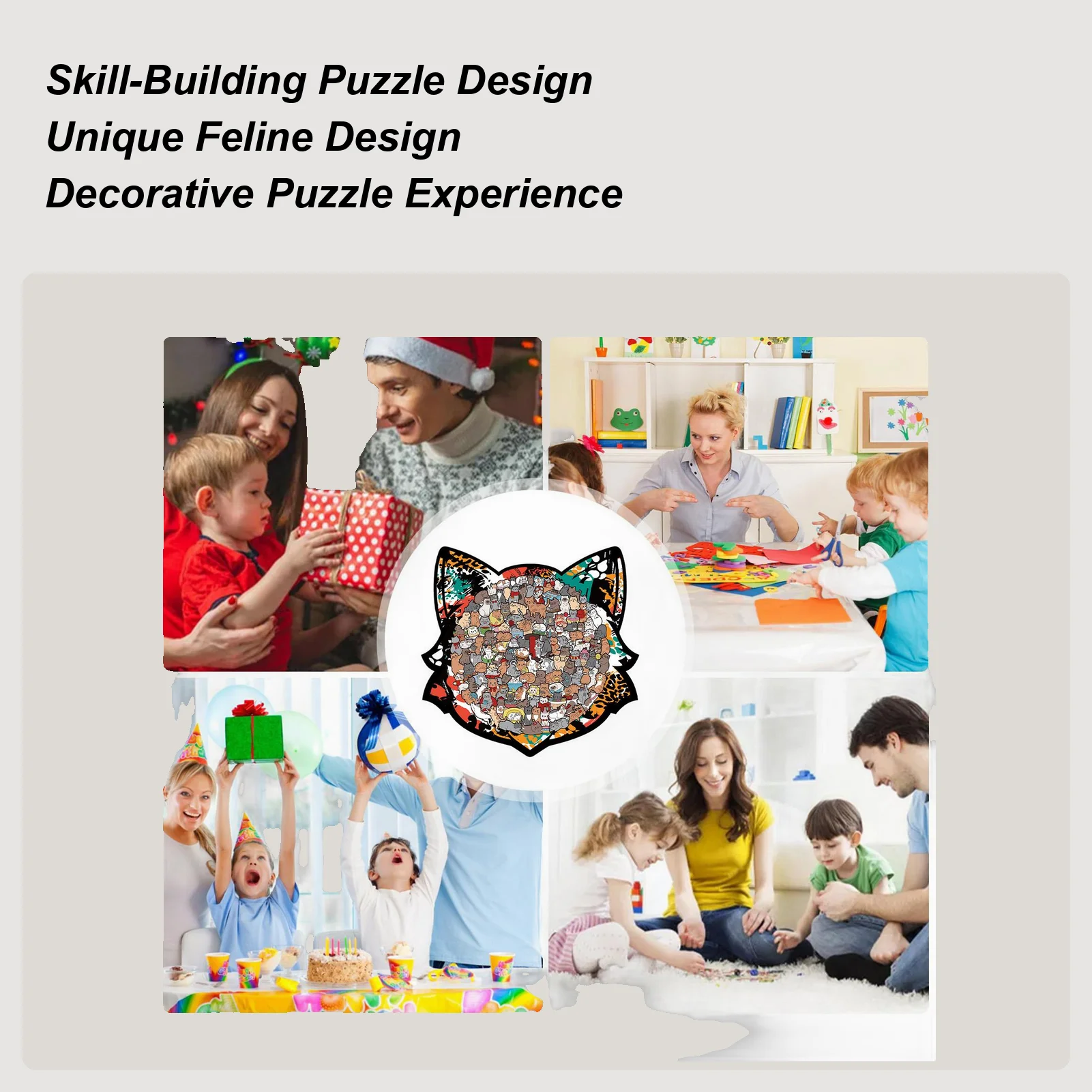 

Деревянный пазл с котом, 135 предметов, милый забавный деревянный декоративный пазл с котом, детские игрушки для мальчиков и девочек, семейный дом, домашний школьный класс