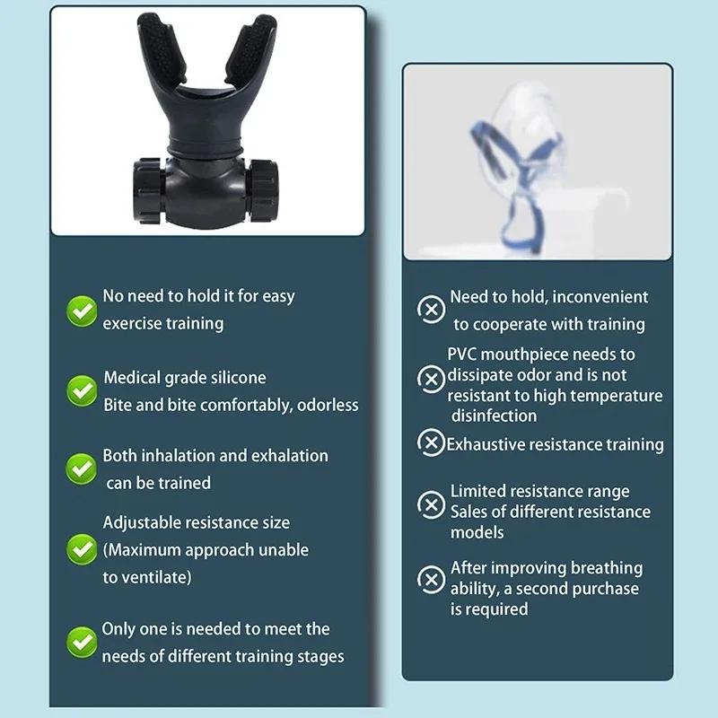 جهاز تدريب التنفس، جهاز تنفس الرئة، معدات اللياقة البدنية، جهاز التنفسي من السيليكون، أداة تدريب الارتفاعات العالية في الهواء الطلق #6
