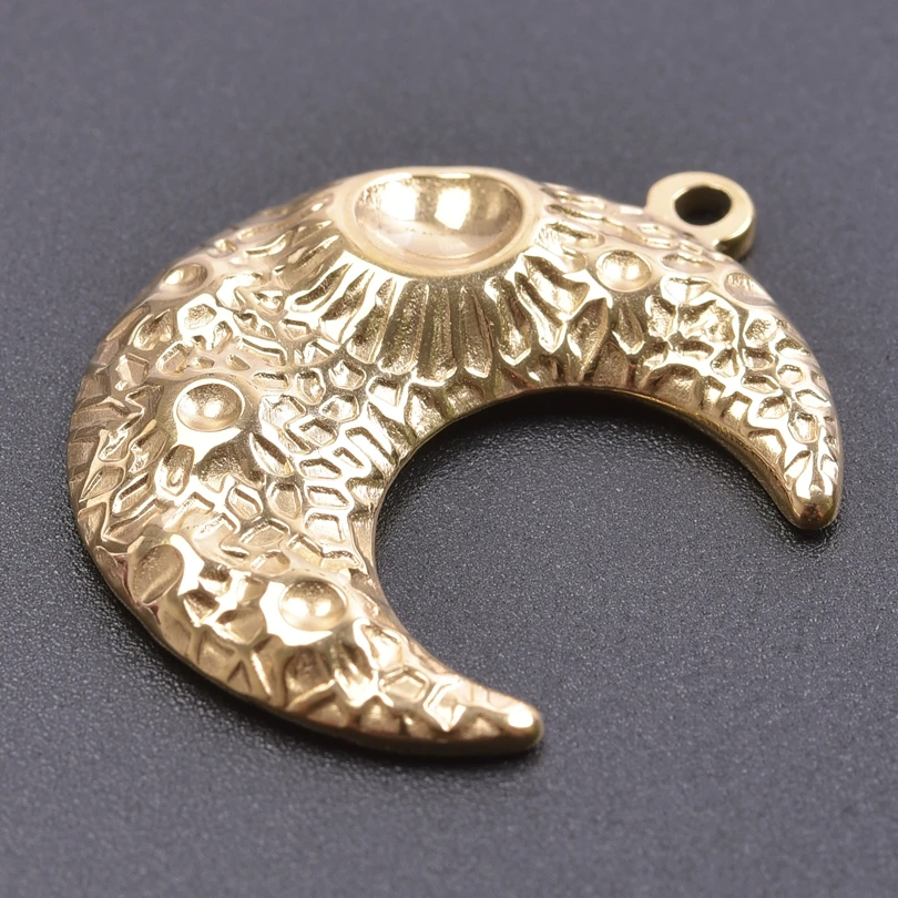 5pcs Gold Color Vintage Moon Charms For Jewelry Making Supplies Metal Crescent Moon Pendant Diy Necklace Earrings Accessories