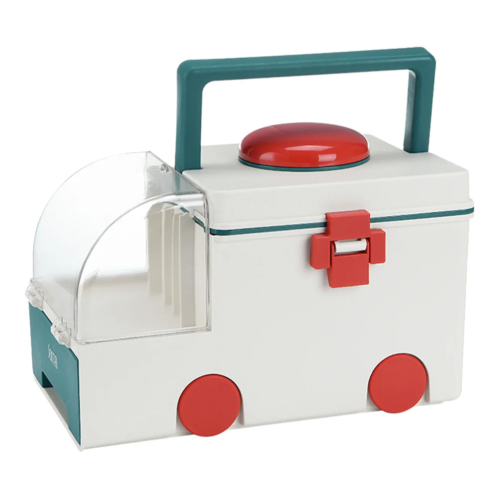

Large Capacity Green Plastic Medical Box First Aid Storage Organizer Household Medicine Chest Travel Outdoor Sports Team Easy