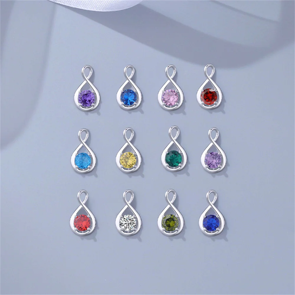 

Ожерелье из стерлингового серебра 925 пробы в Европе и Америке, кулон с камнем «12 созвездий», легкий роскошный нишевый подарок для подруги