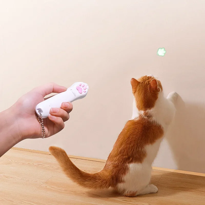 Funny Cat Toy with Flashlight Projection Stick, Lazy Cat, Artifact, Single, Multi-Pattern Charging