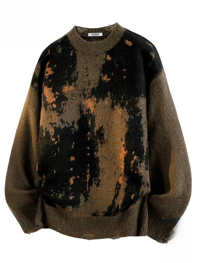 

Мужской свитшот Paul Frank свободного кроя с американским дизайном в стиле Monkey Design, осенняя новинка, повседневный вязаный свитшот с перфорацией, модная молодежная одежда