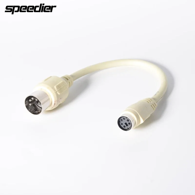6 بوصة في DIN5 في ذكر إلى Mini DIN6 PS/2 أنثى محول لوحة المفاتيح محول كابل الحبل DIN5 5 دبوس إلى MDIN6 6 دبوس M/F للكمبيوتر لينكس