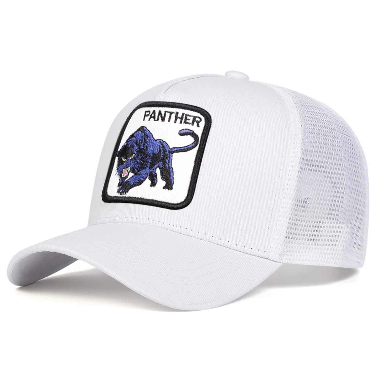 Unisex PANTHER Blue Leopard Embroidery Baseball Net Caps Spring and Summer Outdoor Adjustable Casual Hats Sunscreen Hat