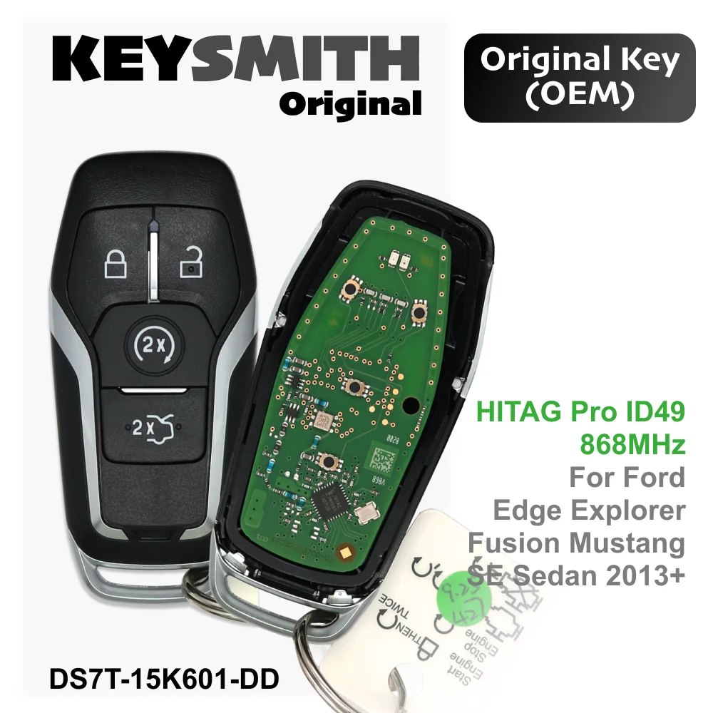 

KEYSMITH OEM Original 4 Button Keyless Smart Remote Key Fob 868MHz DS7T-15K601-GM For Ford Edge Fusion SE SEDAN Explorer 2013+