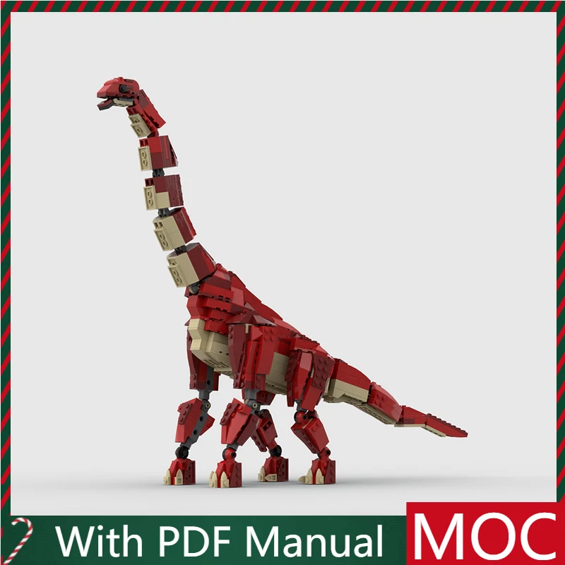 

606 Parts MOC Long Neck Dinosaur Figure Model Modular DIY Set Building Blocks Kids Assembly Display Toys Festival Surprise Gift