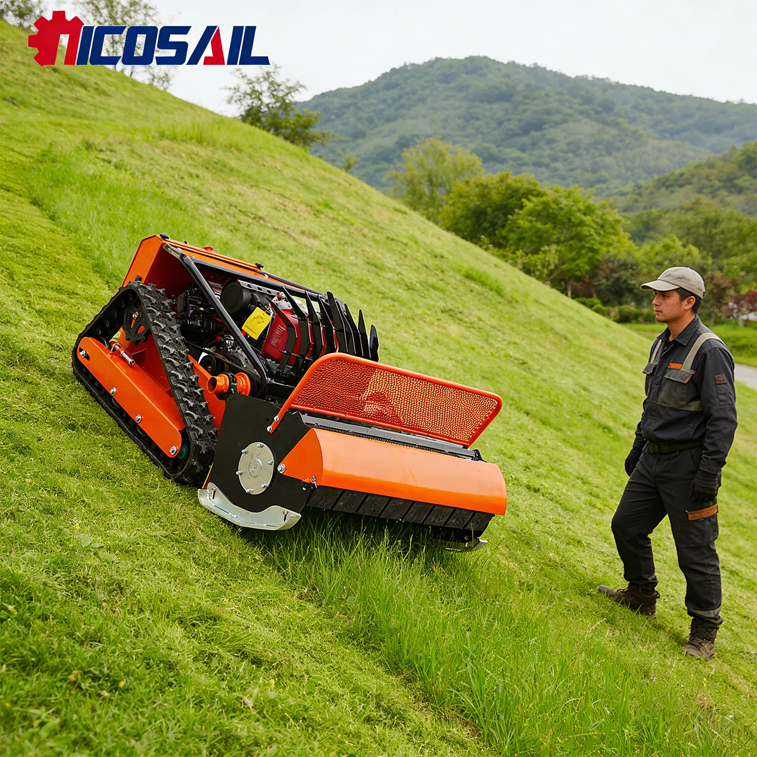 

Smart Electric Remote Control Lawn Mower Crawler Type Automatic Mower for European Market