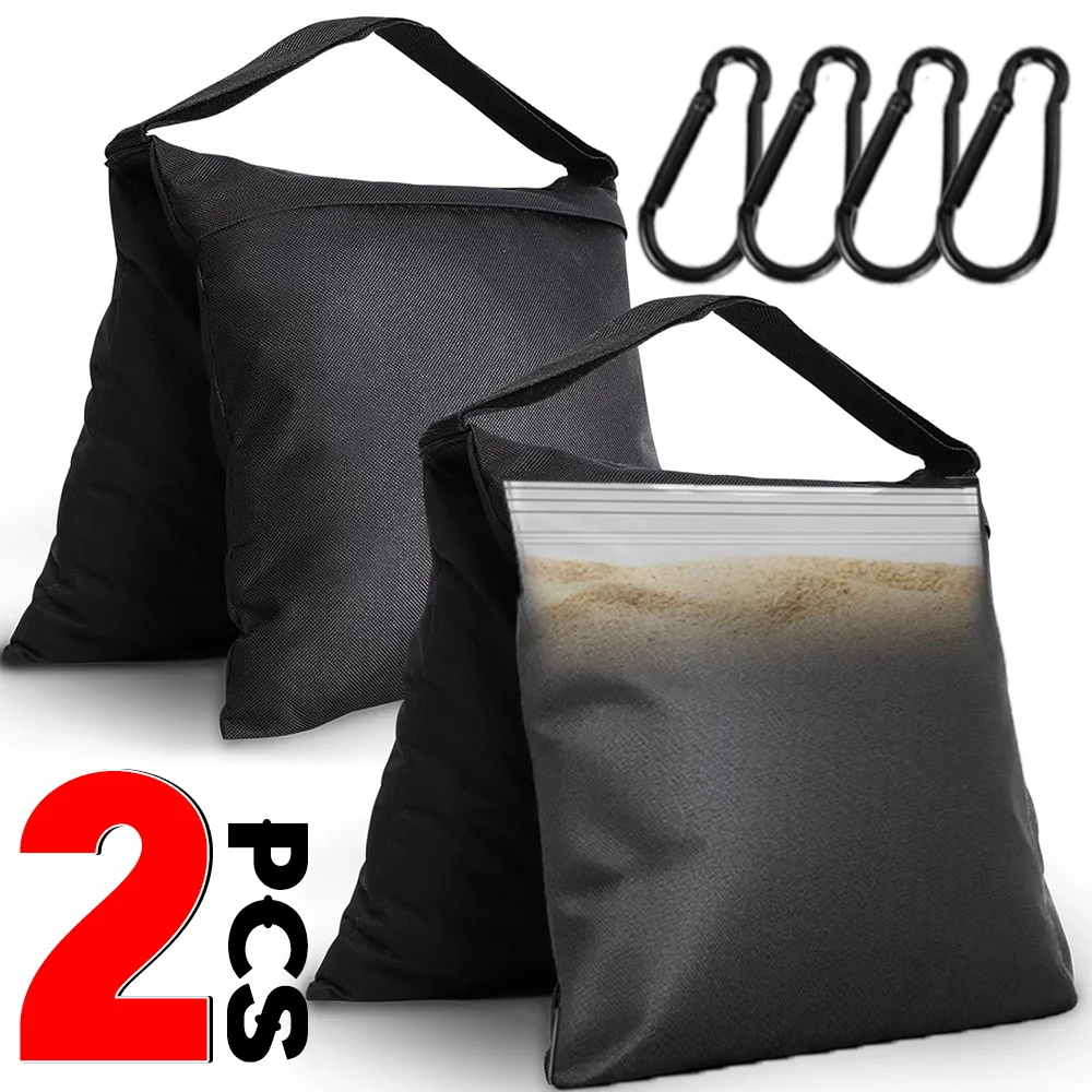 Sac de sable d'équilibre porteur, 1 à 2 pièces, pour photographie et vidéo, sacoche robuste pour support d'arrière-plan, trépied, auvent, tente avec crochet