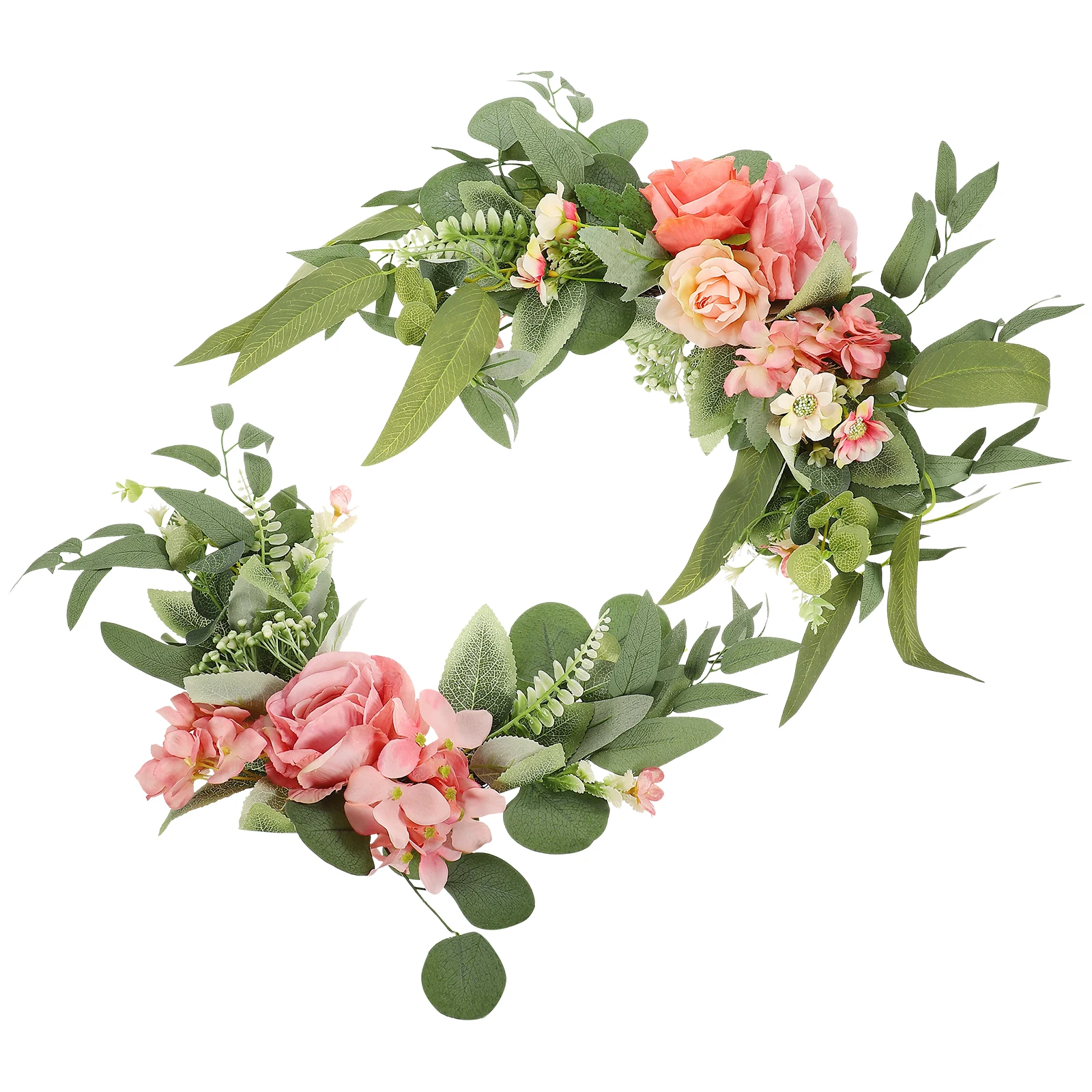 

2pcs Artificial Rose Garland Pink Hydrangea Wedding Decor Party Supplies Indoor Outdoor Flowers Aisle SignRose