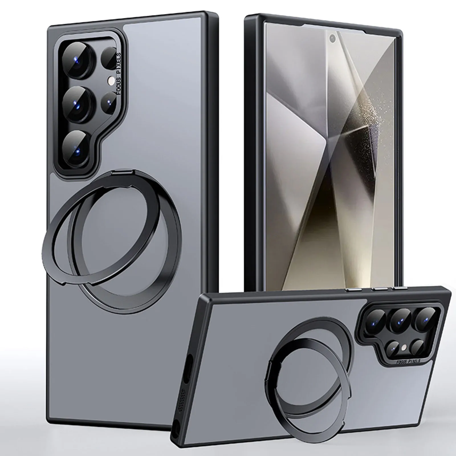 

Magnetic Case for Samsung Galaxy S25/S25 Plus/S25 Ultra – Ring Stand, Shockproof Slim, Military-Grade Drop Protection