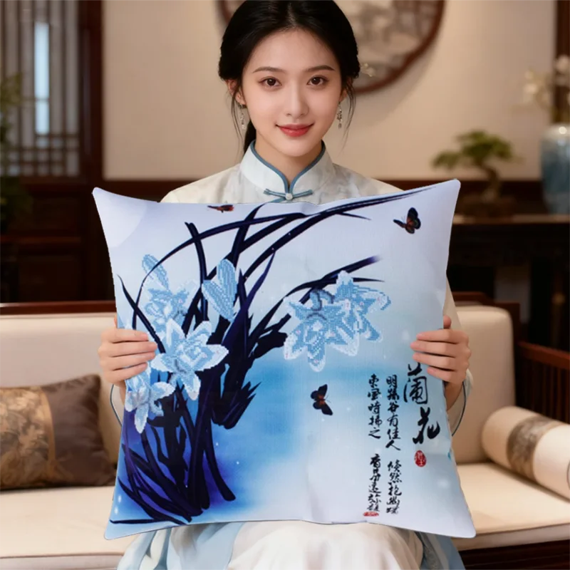 2026 New style 5D printed Canvas DIY cross stitch pillow cushion kits sets arts adult Craft Embroidery Needlework Sewing thread