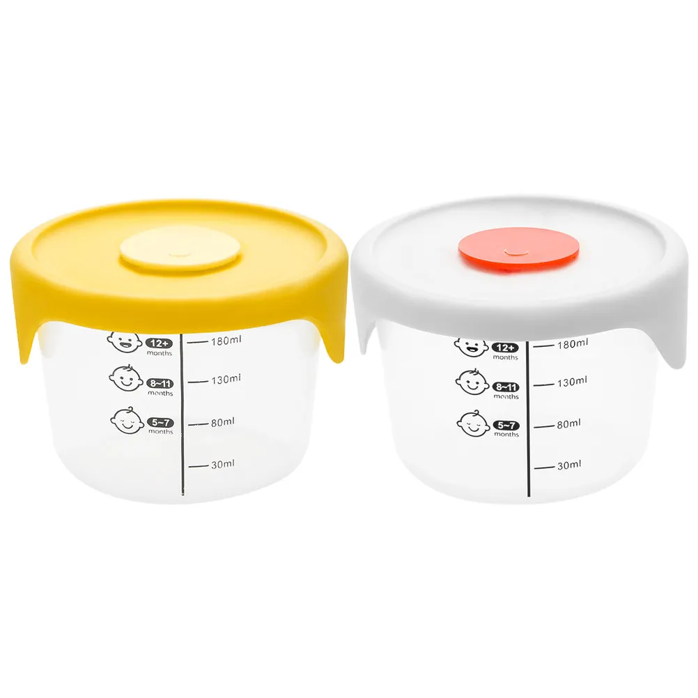 

2Pcs Baby Food Containers Small Storage Bowls Leak-Proof Complementary Food Boxes Microwave Safe Refrigerator Use for Baby Meals