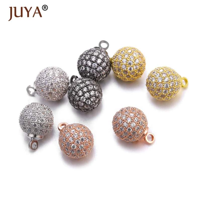 JUYA New Trendy AAA Zircon Rhinestone Beads Charms Accessories For Bracelets Necklace Earrings Making DIY Jewellery Supplies
