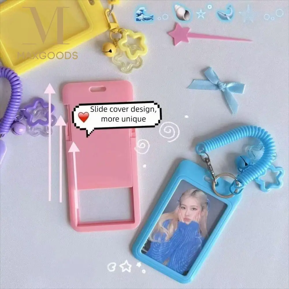 حامل بطاقات الهوية الملون اللطيف، حامل قابل للسحب على شكل نجمة من الأكريليك الشفاف، تصميم سلسلة المفاتيح على شكل نجمة، معرف الحرم الجامعي