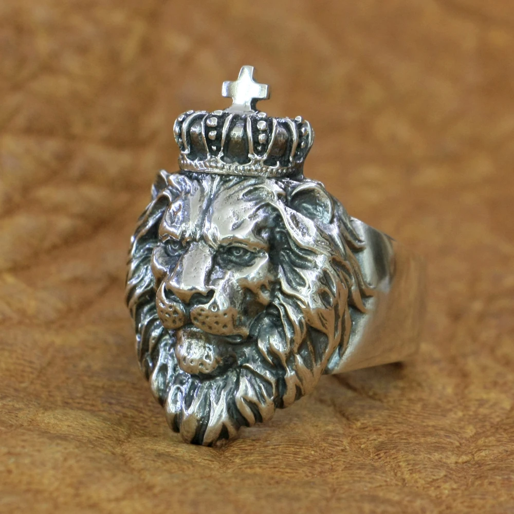 925 Sterling Silver King of Lion Ring Biker Punk Animal Jewelry TA190 US Size 7~15 BZ