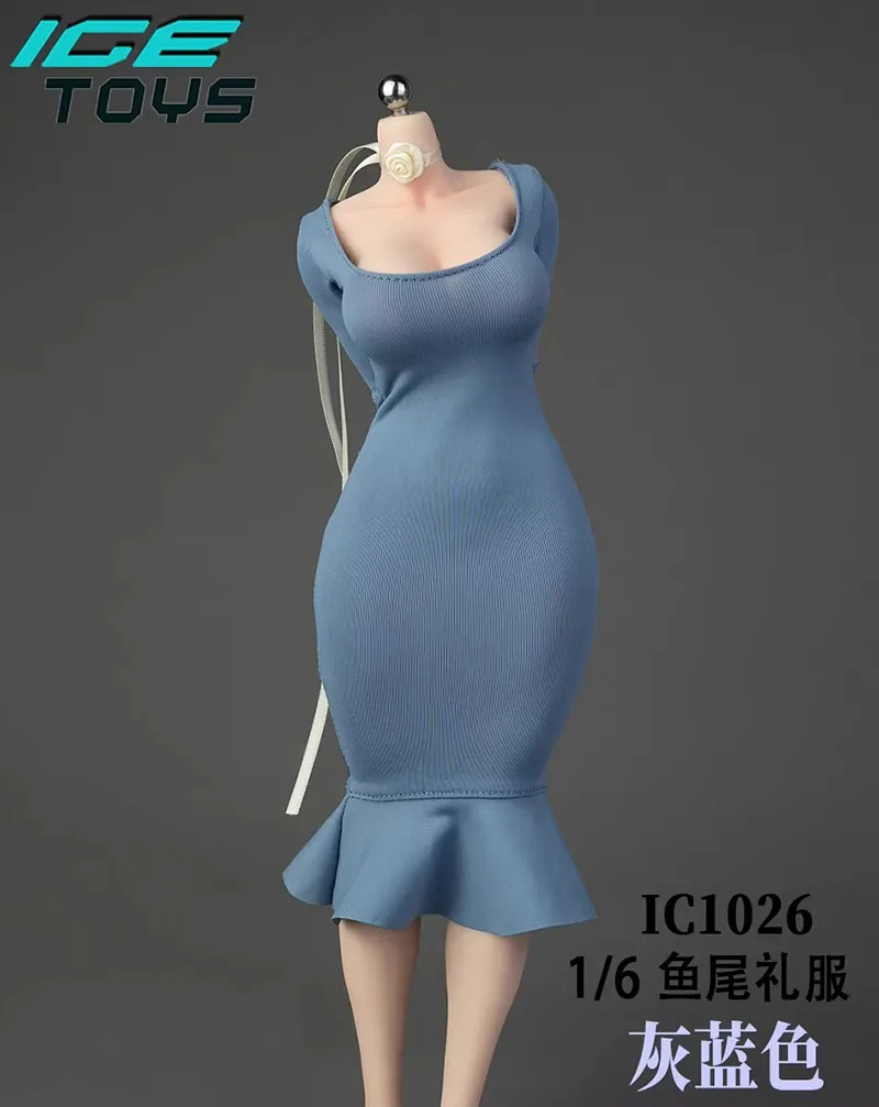 ICE TOYS ic1026 1/6 Female Fish Tail Evening Gown Elegant Dress Elastic Clothes Model Fit 12'' Soldier Action Figure Body Doll