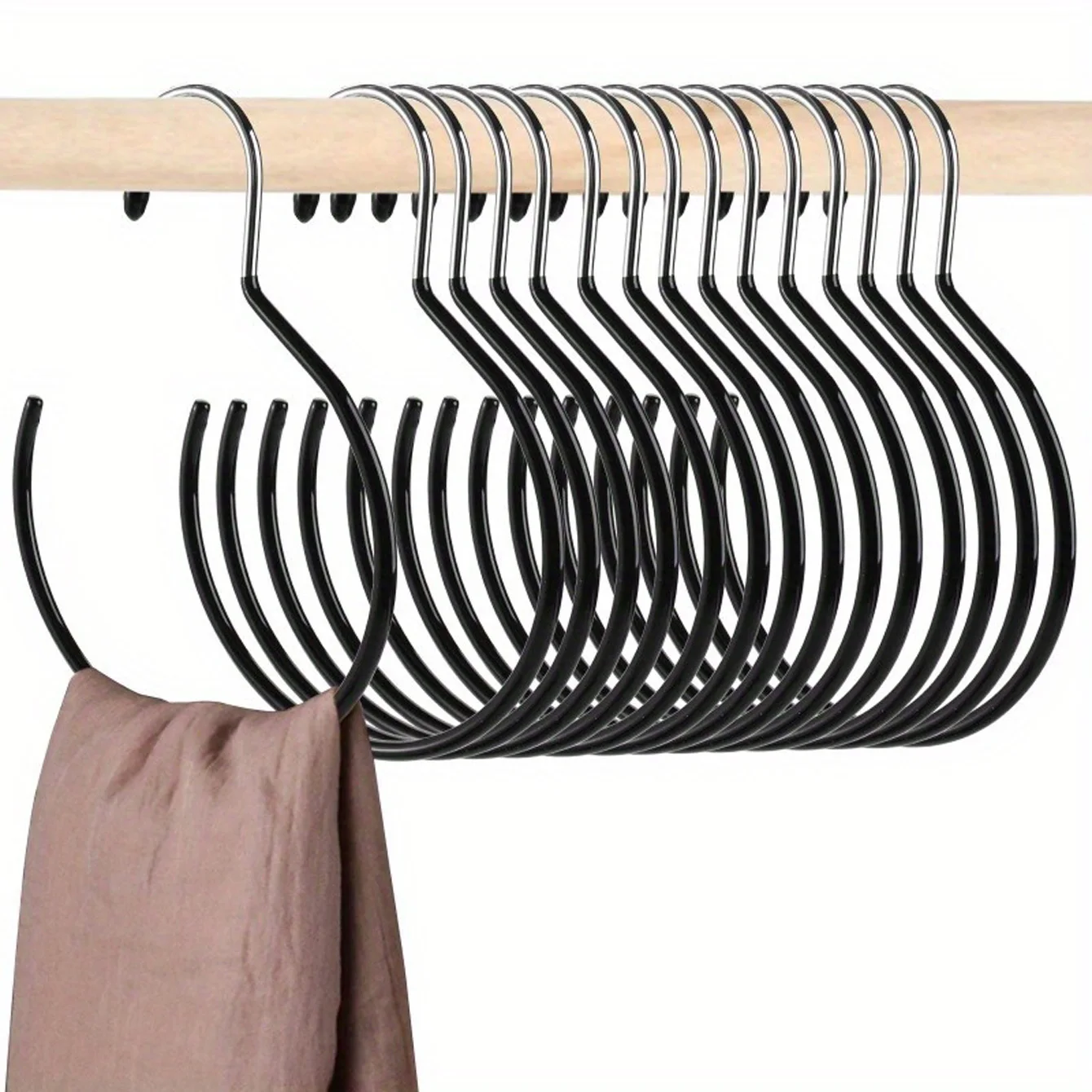 1/2/5 Plastic Dipped Non-Slip Silk Scarf Rack, Scarf Storage Rack, Multifunctional Tie Hat Hanger, Belt Storage Hook, Clothes Hanger Artifact