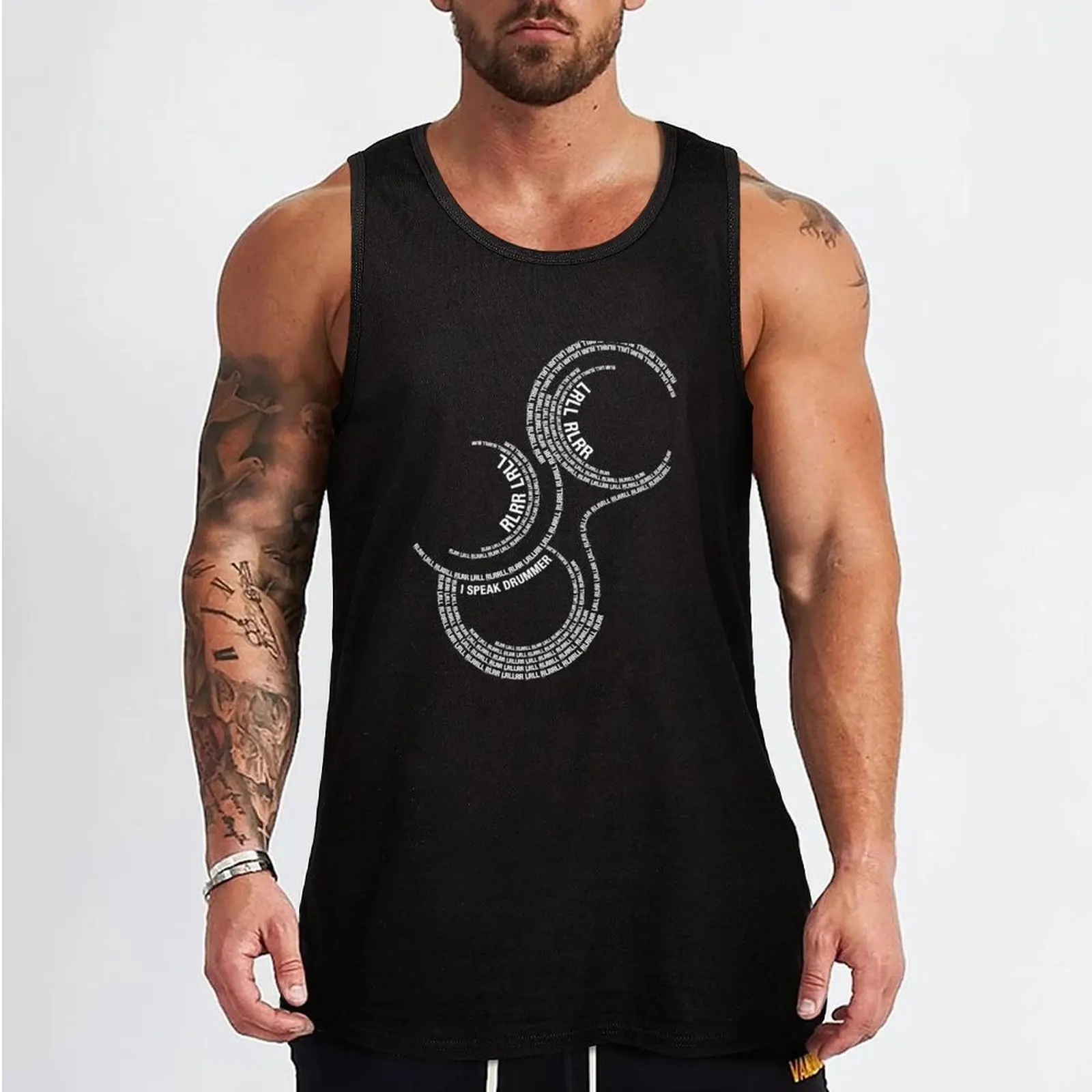 I Speak Drummer - Paradiddle Drum Rudiment RLRR LRLL Pattern (white text) Tank Top Men's summer t-shirt bodybuilding man gym men